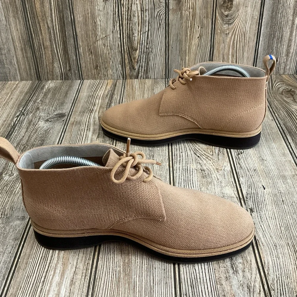 Rothy's Chukka Lace Up Textile Casual Fashion Boots Khaki Tan Men's Size 8.5